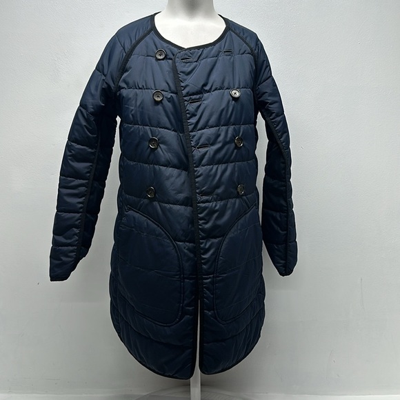 J Crew x Liberty Fabrics Reversible Puffer Jacket Coat Floral Navy Blue Size XS - Picture 8 of 11